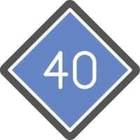 40 Speed Limit Icon Style vector