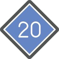 estilo de icono de límite de velocidad 20 vector