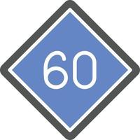 estilo de icono de límite de velocidad 60 vector