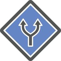 Split Road Icon Style vector