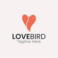 logotipo de pájaro de amor vector