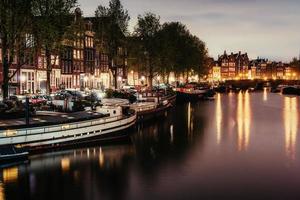 Beautiful night in Amsterdam.  illumination photo