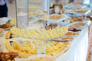 Good exquisite buffet table at a solemn event