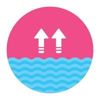 Water level icon in trendy vector design