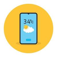 Trendy flat design of mobile weather app icon vector