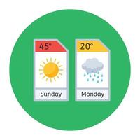 An icon of weather forecast in flat design vector