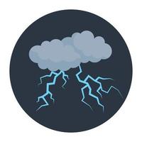 Icon of cloud with lighting bolts, concept of thunderstorm vector