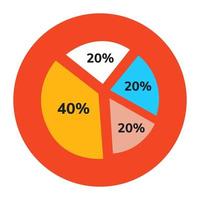 Circle diagram, donut chart graphics vector