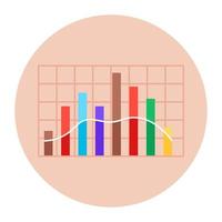 Data analytics, flat rounded icon of vertical chart vector