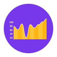 Editable flat vector design of area graph icon