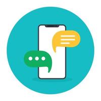 A colorful design icon of live chat in flat style vector