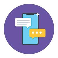 A colorful design icon of live chat in flat style vector