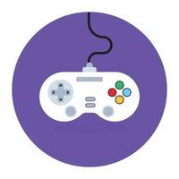 Gamepad icon in modern flat rounded style, game controller vector