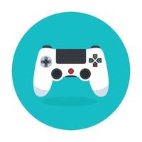 Gamepad icon in modern flat rounded style, game controller vector