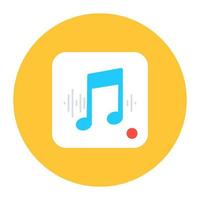 icono plano de grabación de música vector