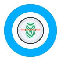Fingerprint scanner icon in flat design. vector