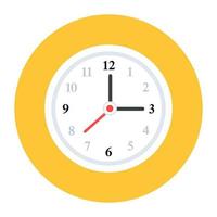 Icon of wall clock in flat design vector