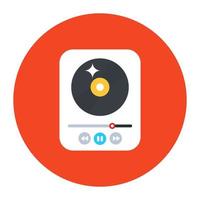 Portable audio player in flat icon vector