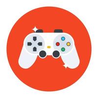 equipo de controlador de videojuegos, icono plano de gamepad vector