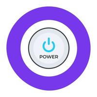 Power button display, flat icon vector