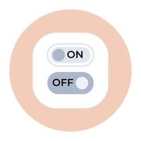 Trendy flat design of toggle buttons vector