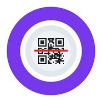 escáner de código qr en estilo plano editable vector