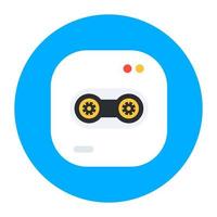 Recorder inside webpage, web recording flat icon vector