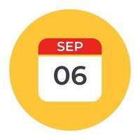 An icon of calendar in modern flat style, date vector