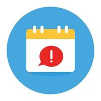 Editable vector design of reminder alert icon