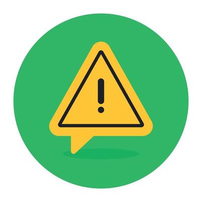Exclamation mark on message bubble showcasing chat error icon
