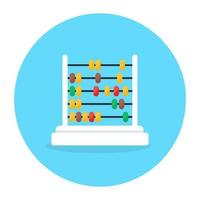 Primary counting education, flat rounded icon of abacus vector