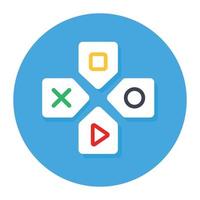 Game buttons vector, flat icon vector