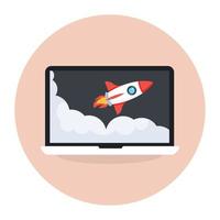 Rocket, missile, projectile, launch, spacecraft, vector, icon, flat, astrography, astrophysics, torpedo, booster, game vector