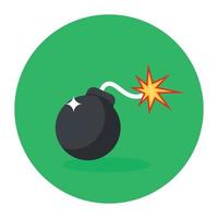 Flat rounded vector design of cyber bomb