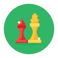 Chess pieces icon in flat rounded style vector