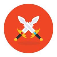 Fencing swords icon design, cross swords vector design