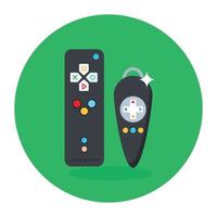 Game remotes vector, wireless controller in flat style vector