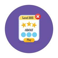 Game level points vector, flat rounded icon vector
