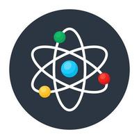 A flat vector style of quantum physics, atom editable icon