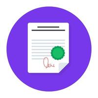 Icon of agreement, flat rounded vector