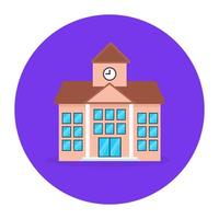 Editable flat rounded vector of school