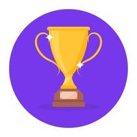Modern flat rounded icon of trophy, winner cup vector
