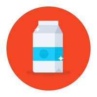 Milk container icon isolated on background, editable vector