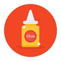 Icon of glue bottle, flat rounded icon of sticky stationery item vector