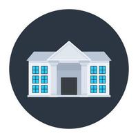 Modern flat rounded icon of university vector