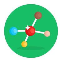 diseño vectorial redondeado plano de molécula orgánica vector