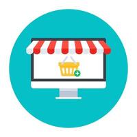 Parcel on web page showcasing shopping website icon vector