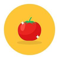 Healthy nutritious fruit, tomato icon in flat rounded style vector