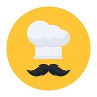 A flat rounded vector of chef hat