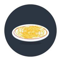 Spaghetti icon, editable flat rounded vector